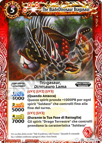 008 / 132 Bragasaur, Dinosauro Lama Rosso (IT) -NEAR MINT-
