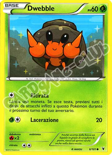 006 / 101 Dwebble comune (IT) -NEAR MINT-