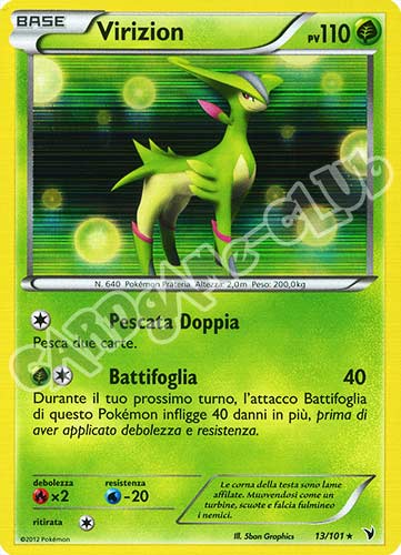 013 / 101 Virizion rara foil (IT) -NEAR MINT-