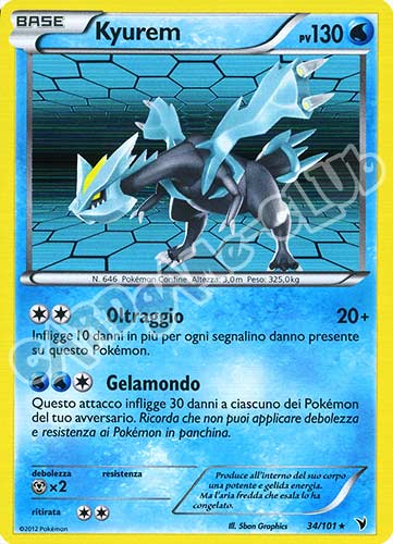 034 / 101 Kyurem rara foil (IT) -NEAR MINT-
