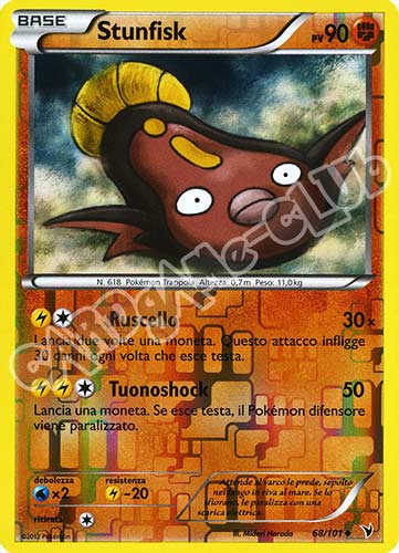 068 / 101 Stunfisk non comune foil reverse (IT) -NEAR MINT-