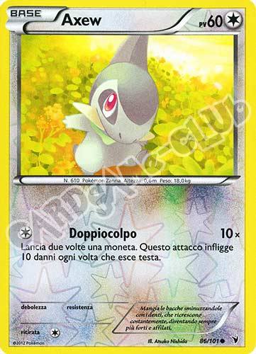 086 / 101 Axew comune foil reverse (IT) -PLAYED-