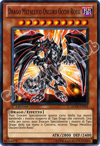 SDDC-IT013 Drago Metallico Oscuro Occhi Rossi comune 1a Edizione (IT) -NEAR MINT-