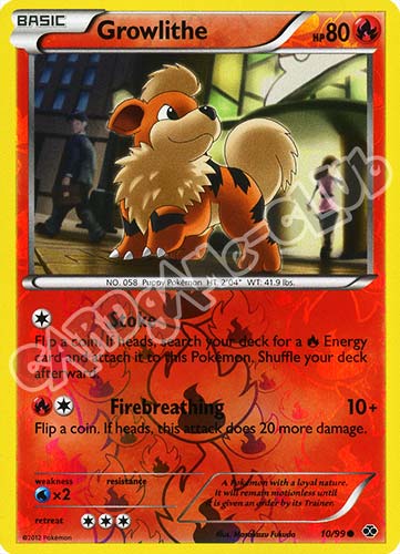 010 / 099 Growlithe comune foil reverse (EN) -NEAR MINT-