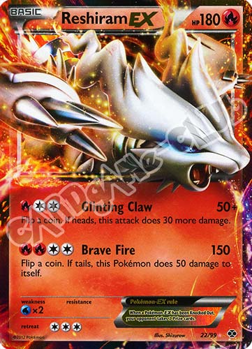 022 / 099 Reshiram EX rara ex foil (EN) -NEAR MINT-