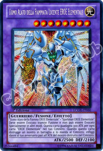 LCGX-IT050 Uomo Alato della Fiamma Lucente Eroe Elementale rara segreta 1a Edizione (IT) -NEAR MINT-