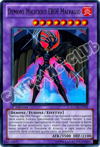 LCGX-IT072 Demone Malicious Eroe Malvagio super rara 1a Edizione (IT) -NEAR MINT-