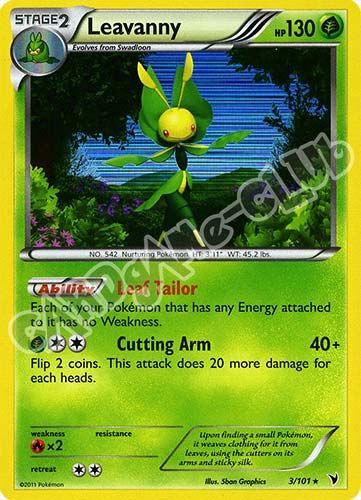 003 / 101 Leavanny rara foil (EN) -NEAR MINT-