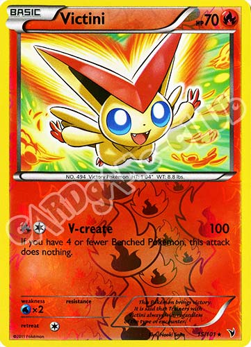 015 / 101 Victini rara foil reverse (EN) -NEAR MINT-