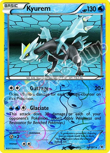 034 / 101 Kyurem rara foil reverse (EN) -NEAR MINT-