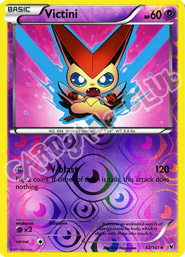043 / 101 Victini rara foil reverse (EN) -NEAR MINT-