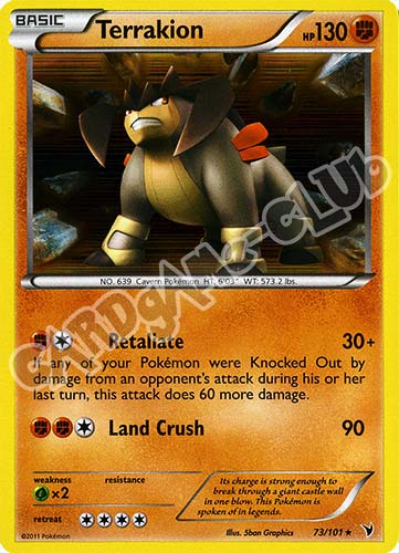 073 / 101 Terrakion rara foil (EN) -NEAR MINT-