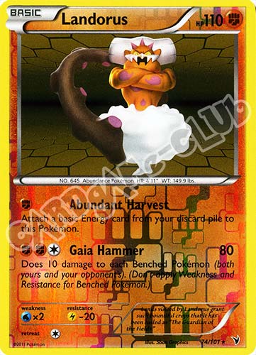 074 / 101 Landorus rara foil reverse (EN) -NEAR MINT-