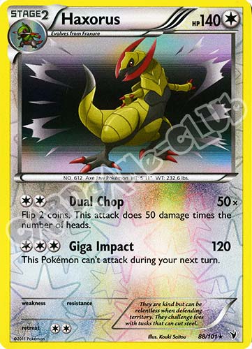 088 / 101 Haxorus rara foil reverse (EN) -NEAR MINT-