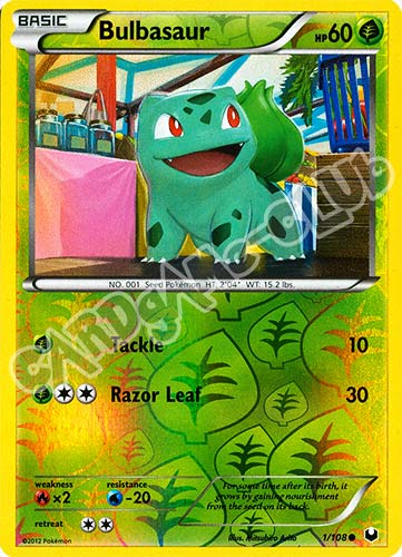 001 / 108 Bulbasaur comune foil reverse (EN) -NEAR MINT-