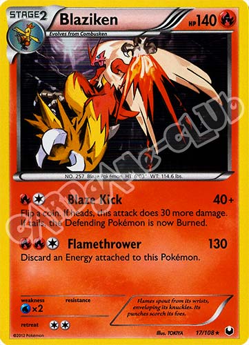 017 / 108 Blaziken rara foil (EN) -NEAR MINT-