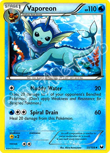 025 / 108 Vaporeon non comune (EN) -NEAR MINT-