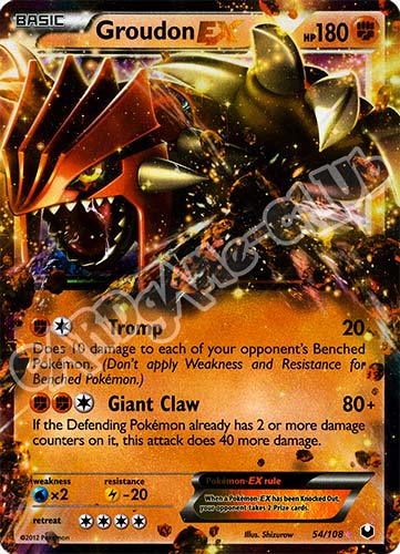 054 / 108 Groudon Ex rara ex foil (EN) -NEAR MINT-