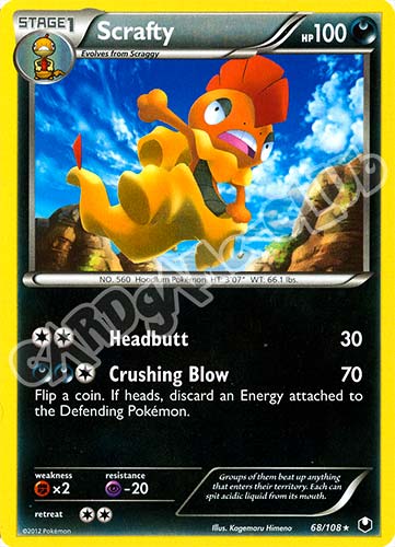 068 / 108 Scrafty rara (EN) -NEAR MINT-