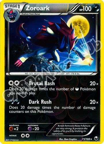 071 / 108 Zoroark rara foil reverse (EN) -NEAR MINT-