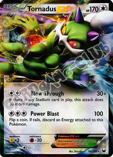 090 / 108 Tornadus Ex rara ex foil (EN) -NEAR MINT-
