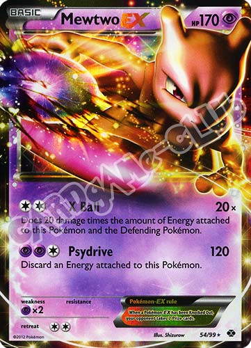 054 / 099 Mewtwo EX rara ex foil (EN) -NEAR MINT-