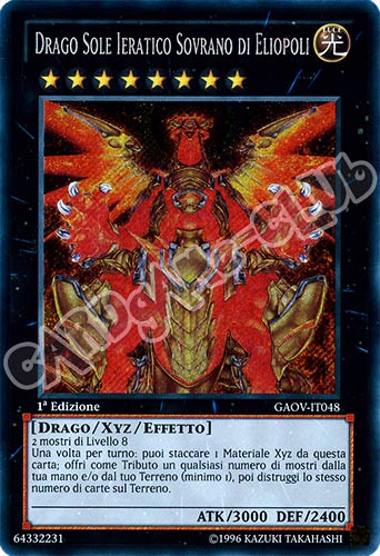 GAOV-IT048 Drago Sole Ieratico Sovrano di Eliopoli rara segreta 1a Edizione (IT) -NEAR MINT-