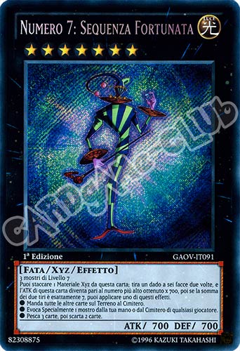 GAOV-IT091 Numero 7: Sequenza Fortunata rara segreta 1a Edizione (IT) -NEAR MINT-