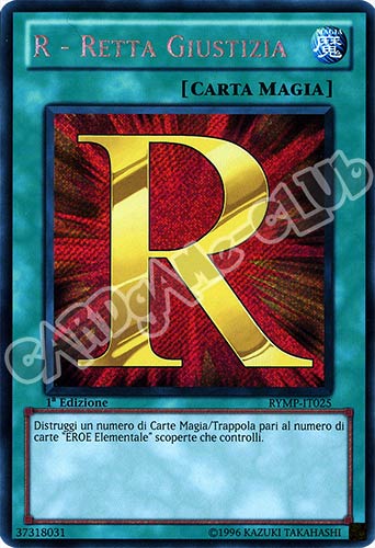 RYMP-IT025 R - Retta Giustizia rara segreta 1a Edizione (IT) -NEAR MINT-