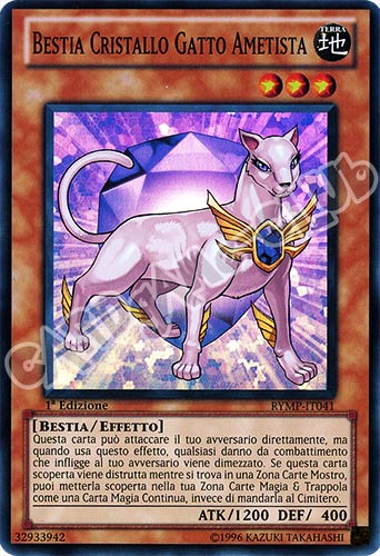 RYMP-IT041 Bestia Cristallo Gatto Ametista super rara 1a Edizione (IT) -NEAR MINT-