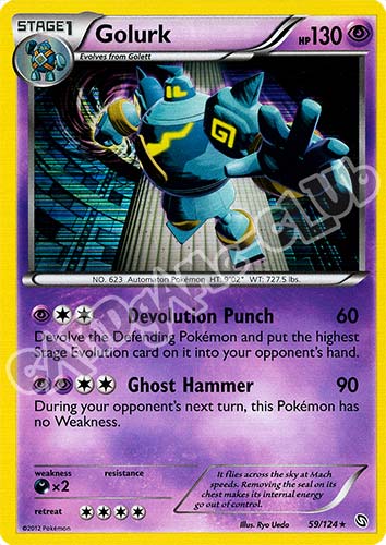 059 / 124 Golurk rara foil (EN) -NEAR MINT-