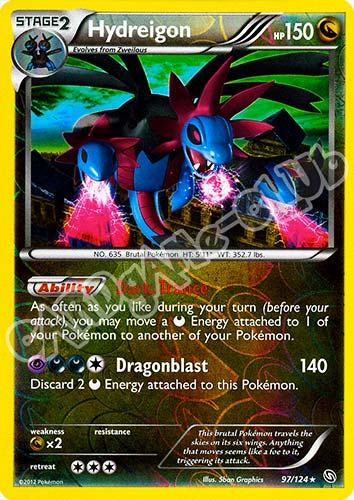 097 / 124 Hydreigon rara foil reverse (EN) -NEAR MINT-