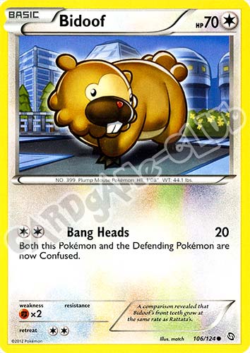 106 / 124 Bidoof comune (EN) -NEAR MINT-