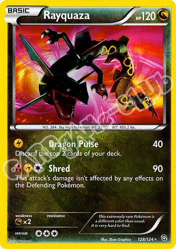 128 / 124 Rayquaza rara segreta foil (EN) -NEAR MINT-
