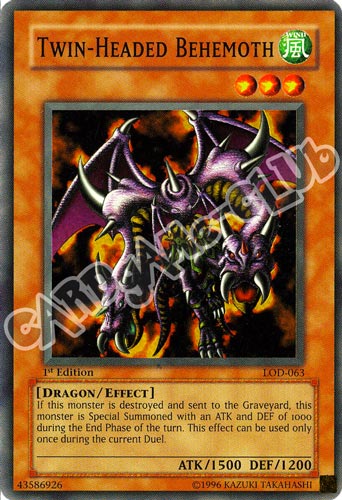 LOD-063 Twin-Headed Behemoth super rara 1st Edition (EN) -NEAR MINT-