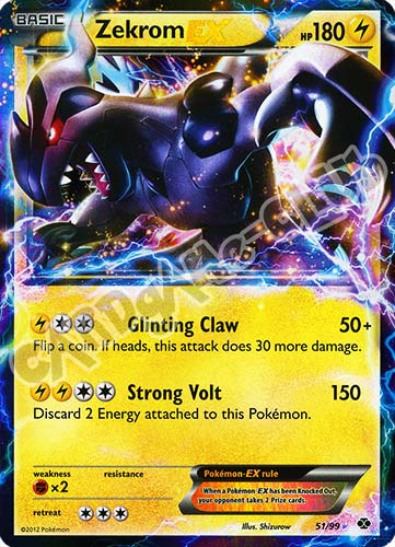 051 / 099 Zekrom EX rara ex foil (EN) -NEAR MINT-