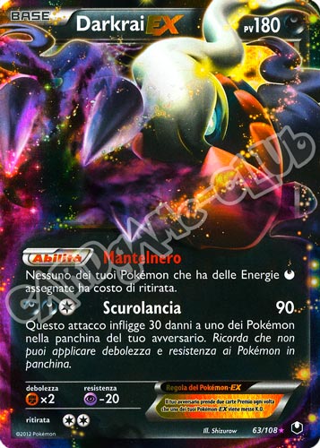 063 / 108 Darkrai Ex rara ex foil (IT) -NEAR MINT-