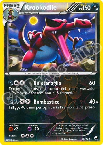 066 / 108 Krookodile rara foil reverse (IT)  -GOOD-
