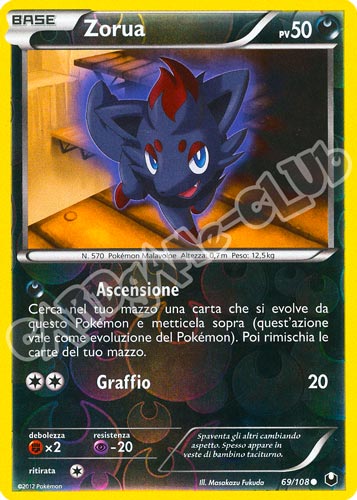069 / 108 Zorua comune foil reverse (IT) -NEAR MINT-