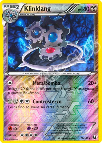 077 / 108 Klinklang rara foil reverse (IT)  -PLAYED-