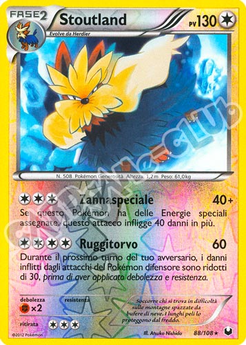088 / 108 Stoutland rara foil reverse (IT)  -PLAYED-