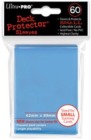 Proteggi carte mini pacchetto da 60 bustine 62mm x 89mm Blu Chiaro