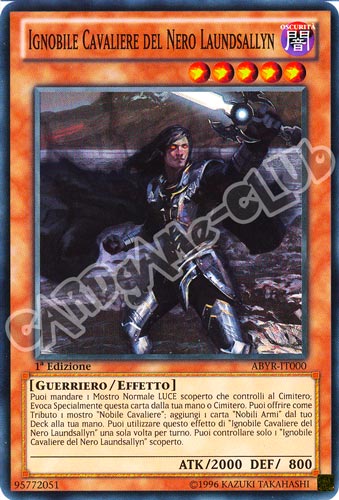 ABYR-IT000 Ignobile Cavaliere del Nero Laundsallyn super rara 1a Edizione (IT) -NEAR MINT-