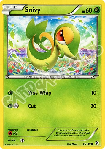 011 / 149 Snivy comune (EN) -NEAR MINT-