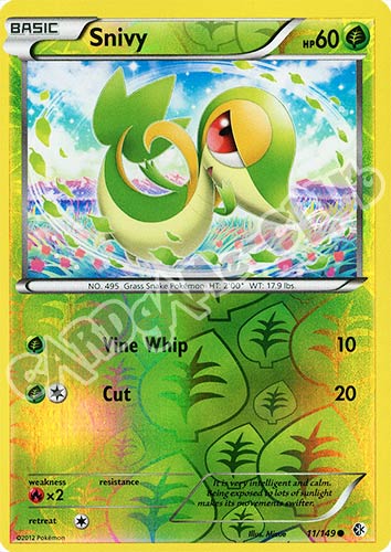 011 / 149 Snivy comune foil reverse (EN) -NEAR MINT-