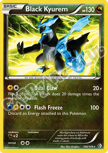 100 / 149 Black Kyurem rara (EN) -NEAR MINT-