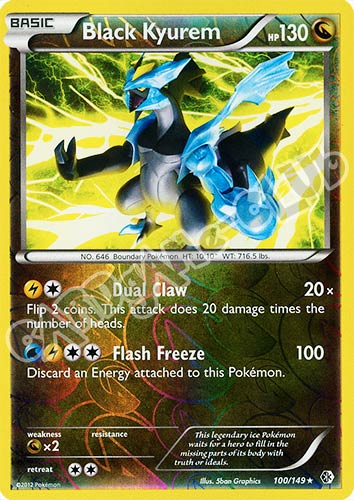 100 / 149 Black Kyurem rara foil reverse (EN) -NEAR MINT-