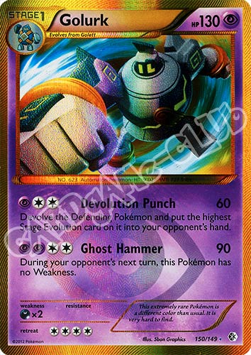 150 / 149 Golurk rara segreta foil (EN) -NEAR MINT-