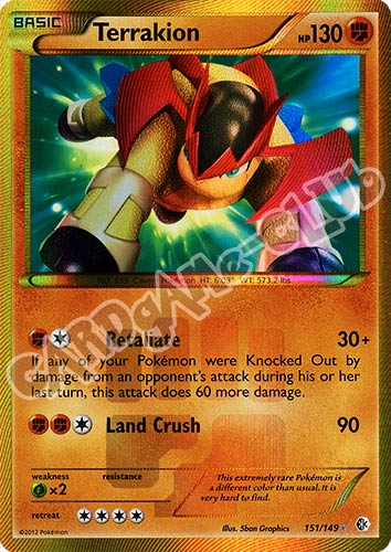 151 / 149 Terrakion rara segreta foil (EN) -NEAR MINT-