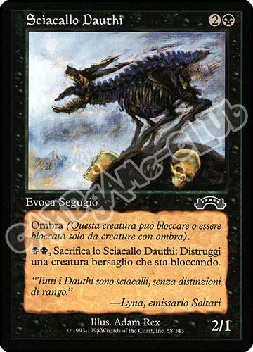 058 / 143 Sciacallo Dauthi comune (IT) -NEAR MINT-